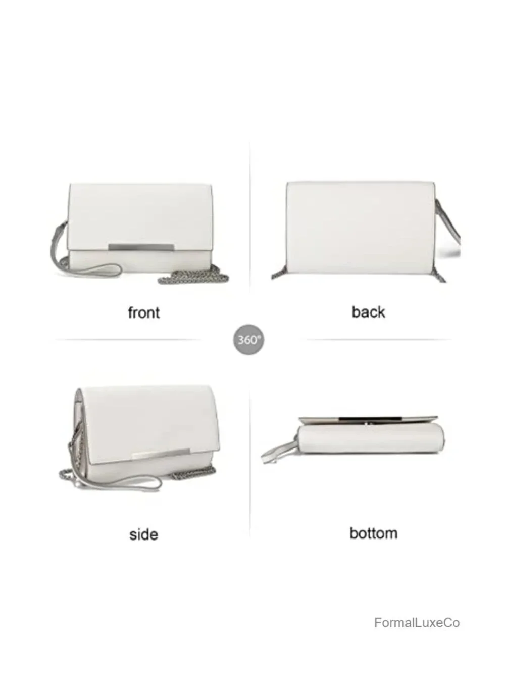 Vegan Leather Convertible Wristlet Evening Clutch Purse for Women